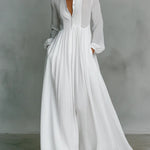 Harper White | Elegant Long Sleeve Maxi Dress For Women