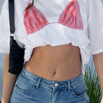 Fashionable Printed Loose Crew Neck Short Sleeve Casual T-Shirt