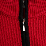 Retro Sports Style Contrast Color Knit Top And Pants Set
