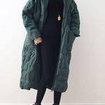 2025 Warm Yellow Down Coat original design literary retro overcoat