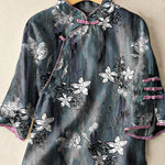 Casual White Embroideried Button Blouse Tops Half Sleeve