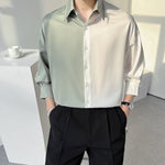 Summer Ice Silk Two-Tone Panel Shirt