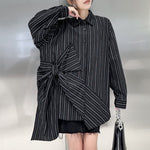 Striped Loose POLO Collar Shirt