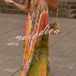 Bohemian Style Unique Print Sleeveless Backless Loose Maxi Dress