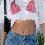 Fashionable Printed Loose Crew Neck Short Sleeve Casual T-Shirt