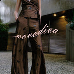 Stylish Sequined Pocket Casual Loose Wide-leg Pants