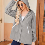 Zeagoo Rain Jacket Women Lightweight Waterproof Hooded Zip Raincoat