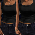 Zeagoo Womens Tank Tops 2 Pack Ribbed Square Neck Shirts