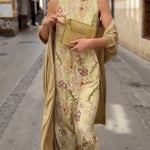 Riviera Unique Print Slit Tank Midi Dress and Satin Kimono Cover-up Two Pieces Set