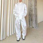 Lapel Hand-beaded Satin Shirt