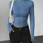 Zeagoo Womens Long Sleeve Shirts Mock Neck Basic Slim Fitted Tops