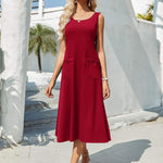 Zeagoo Floral Beach Sundress Casual A-Line Midi Tank Dresses