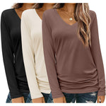 Zeagoo Womens T Shirts Long Sleeve V Neck Basic Tee
