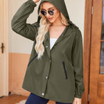 Zeagoo Rain Jacket Women Lightweight Waterproof Hooded Zip Raincoat