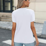 Zeagoo Womens T Shirts Short Sleeve Pleated Dressy Loose Tops