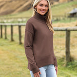 Zeagoo Women's Turtleneck Sweater Fall Winter Chunky Knitted Pullover