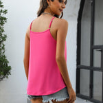 Zeagoo Womens Halter Neck Tank Tops Sleeveless Pleated Tops