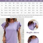 Zeagoo Womens Summer Tops Crewneck Short Sleeve Shirts Casual Basic Ruffle T Shirt Fashion Cute Blouse 2024