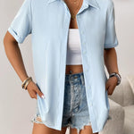 Zeagoo Womens Button Down Shirts Rolled Cuffed Shirt