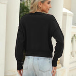 Zeagoo Womens 2024 Fall Crewneck Cropped Sweater