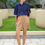 Zeagoo Shorts Casual Elastic High Waist Wide Leg Short Trousers (DE Only)