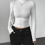 Zeagoo Womens Long Sleeve Shirts Mock Neck Basic Slim Fitted Tops