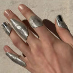 Fashionable Irregular Pleated Metal Ring