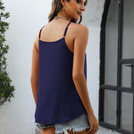 Zeagoo Womens Halter Neck Tank Tops Sleeveless Pleated Tops