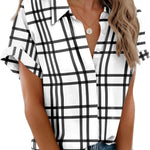 Zeagoo Womens Button Down Shirts Rolled Cuffed Shirt