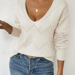 Zeagoo Womens Sweaters Long Sleeve Shirts Off Shoulder Crochet