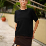 Zeagoo Womens Sweaters Short Sleeve Top Casual Knit Tops