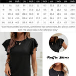Zeagoo Womens Summer Tops Crewneck Short Sleeve Shirts Casual Basic Ruffle T Shirt Fashion Cute Blouse 2024