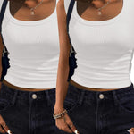 Zeagoo Womens Tank Tops 2 Pack Ribbed Square Neck Shirts