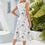 Zeagoo Floral Beach Sundress Casual A-Line Midi Tank Dresses