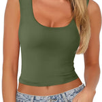 Zeagoo Women's Double Lined Square Neck Tank Top