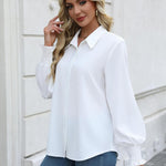 Zeagoo Womens Button Down Shirts Smocked Cuffed Blouse