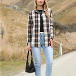 Zeagoo Flannel Shirt Women Button Down Long Sleeve Plaid Shirts