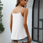 Zeagoo Womens Halter Neck Tank Tops Sleeveless Pleated Tops