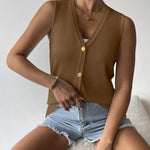 Zeagoo Womens Sweater Vest V Neck Button Down Shirts