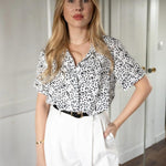 Zeagoo Womens Button Down Shirts Rolled Cuffed Shirt
