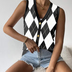 Zeagoo Womens Sweater Vest V Neck Button Down Shirts