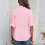 Zeagoo Womens Button Down Shirts 3/4 Sleeve Tops