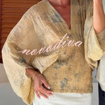 Bohemian Style Ibiza Embroidered Wide-sleeved Shirt