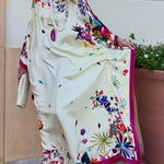 Elegant Printed Satin Loose Maxi Robe