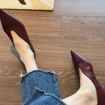 Retro Pointed-toe Low-cut Flat Shoes