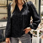 Zeagoo Zeagoo Boho Floral Print V Neck Shirt Long Sleeve Stylish Tops