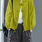 Luxury Black O-Neck Plaid Fall Long Sleeve Trench