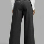 Stylish High-waisted Crossover Placket Pocket Casual Jeans