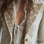 Cordelia | Ivory Embroidered Tailored Blazer