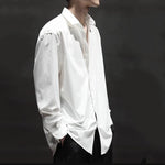 Loose Square Collar Solid Color Large Size Business Shirt